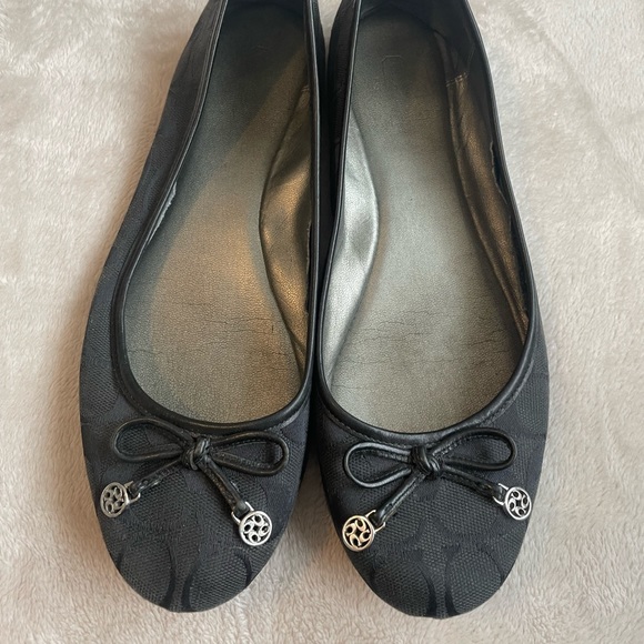Coach Shoes - COACH black monogram flats
